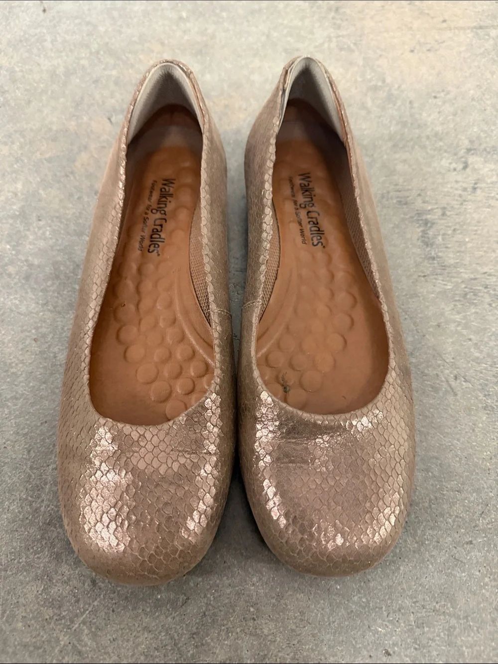 Walking Cradles Metallic Blush Ballet Flats